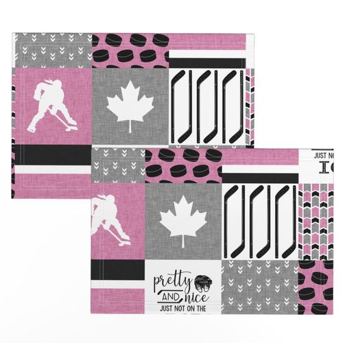 Women's Hockey//Canada//Pretty & Nice//Pink - Wholecloth Cheater Quilt