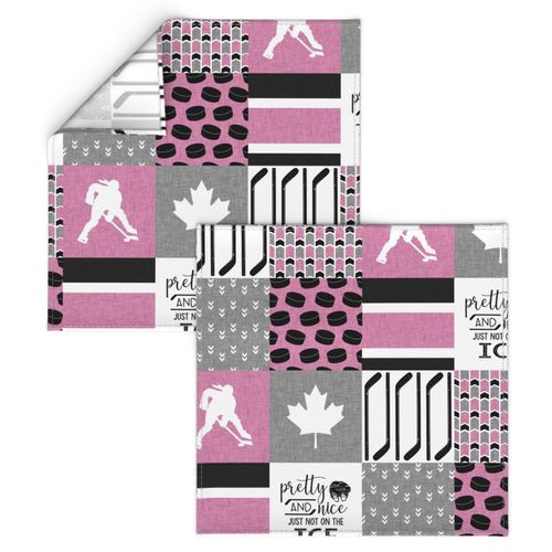 Women's Hockey//Canada//Pretty & Nice//Pink - Wholecloth Cheater Quilt