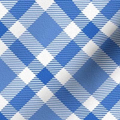 Blue and White Plaid on the Diagonal