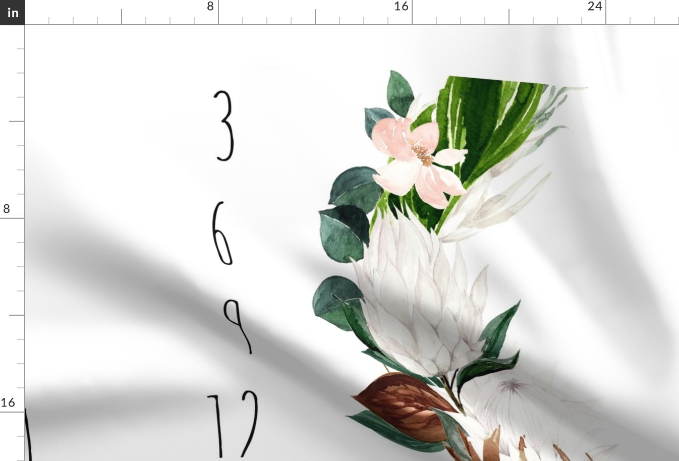54"x36" // Paradise Florals Baby Milestone Blanket