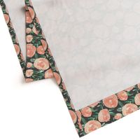 Peach and Gray Watercolor Florals 