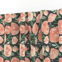 Peach and Gray Watercolor Florals 