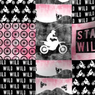 (3" small scale) Motocross Patchwork - Stay Wild - Pink C19BS