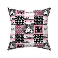 (3" small scale) Motocross Patchwork - Stay Wild - Pink C19BS