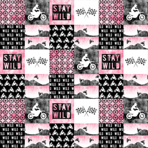 (3" small scale) Motocross Patchwork - Stay Wild - Pink C19BS