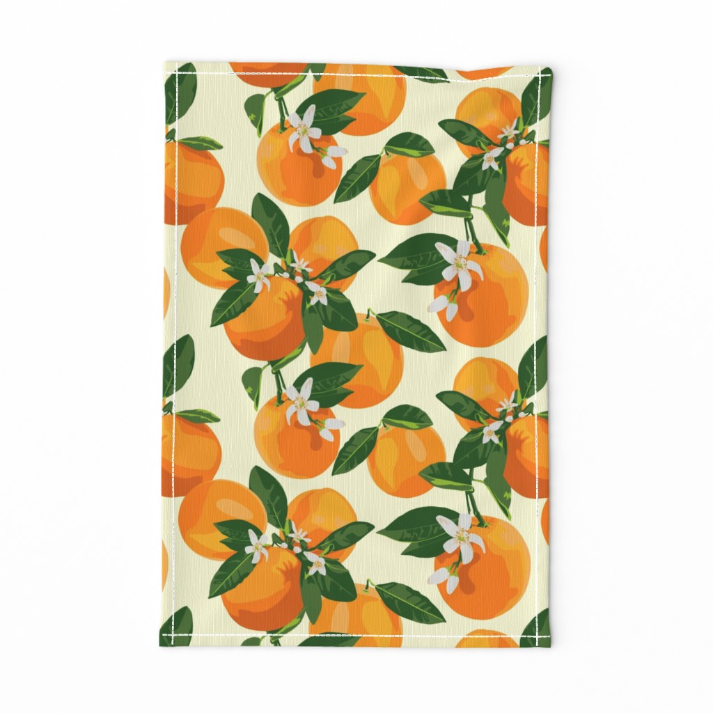 Oranges and blossoms on cream II