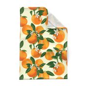 Oranges and blossoms on cream II