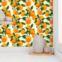 Oranges and blossoms on cream II