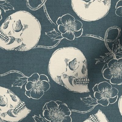 Skulls and Anemones {Grey}