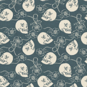 Skulls and Anemones {Grey}