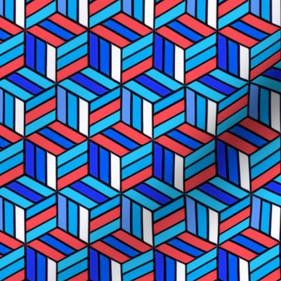 Cubes in Red, White & Blue