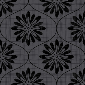 Flower Weave Texture Matte Black Black