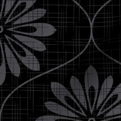Flower Weave Texture Black Matte Black