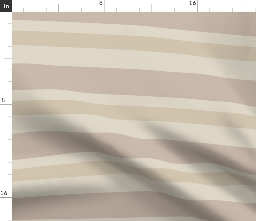 Broad Beige and Sand Horizontal Stripes