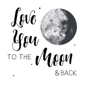 18" Love you to the moon and back / 6 to 1 yard of minky