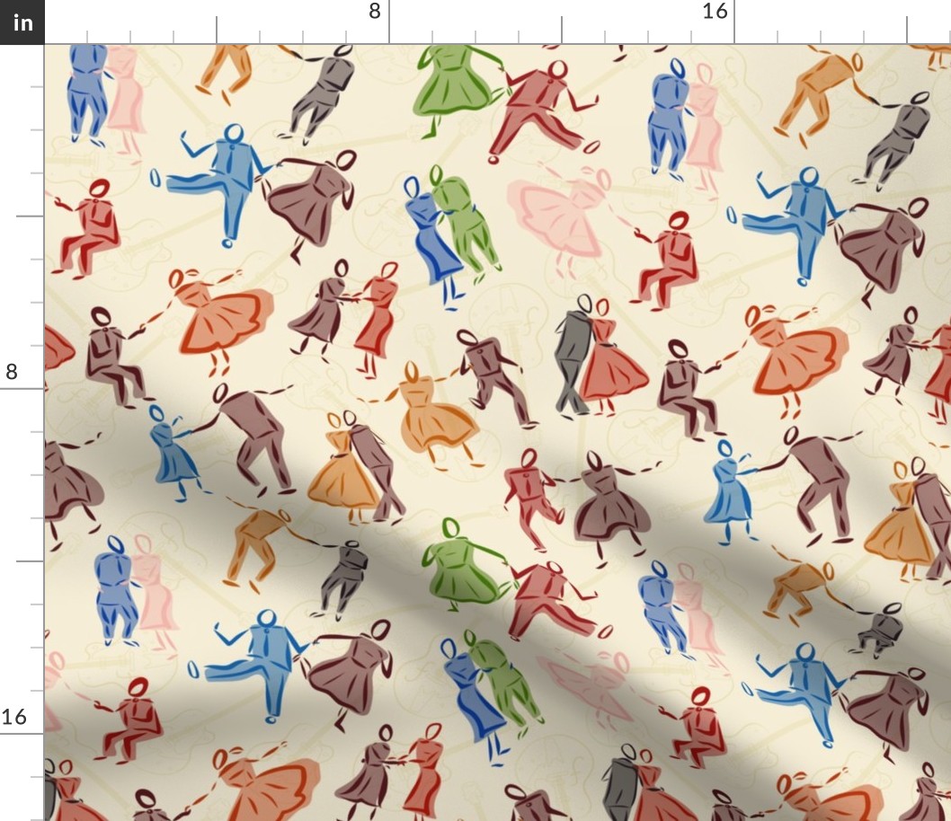Rockabilly Jitterbug Dancin'-Large scale, see my SF Cleolovescolor shop other sizes