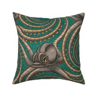 ★ KRAKEN ' ROLL ★ Green - Jumbo Scale / Collection : Kraken ' Roll – Steampunk Octopus Print