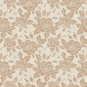 Rustic French Linen Rose Ecru Beige 