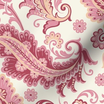 Elegant Paisley Pink Peach