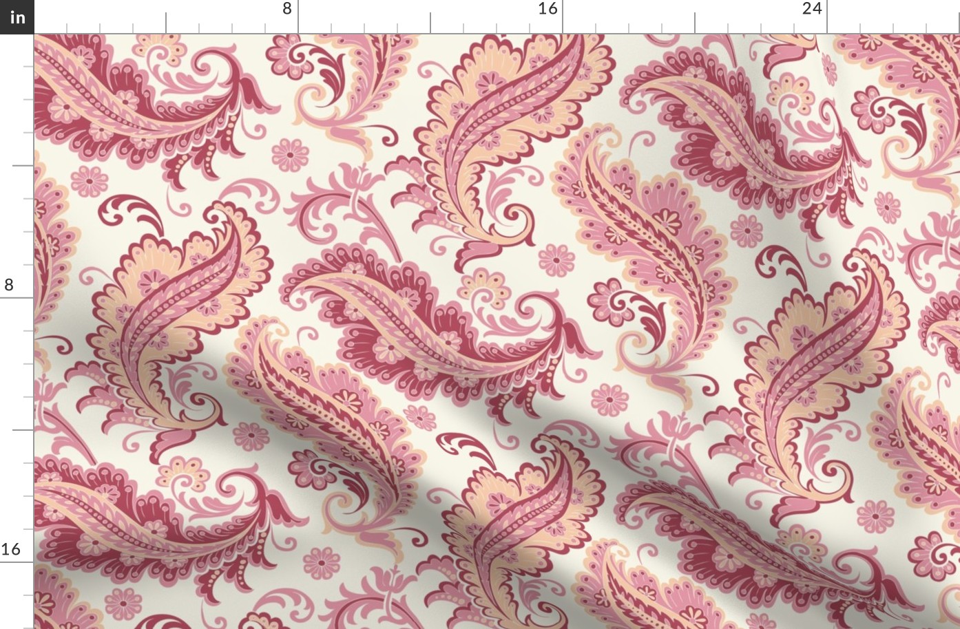 Elegant Paisley Pink Peach