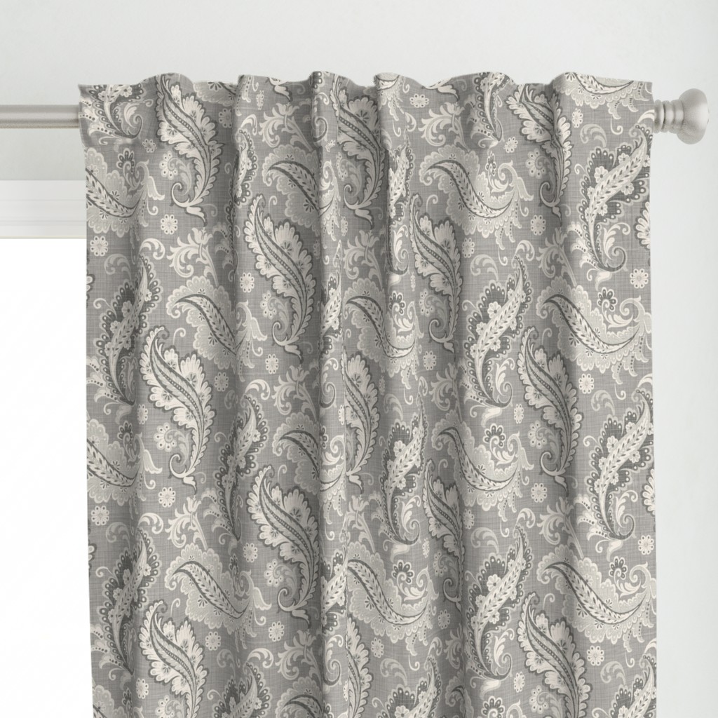 Elegant Paisley Neutral Soft Greys Taupe