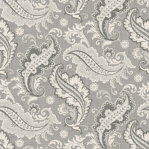 Elegant Paisley Neutral Soft Greys Taupe