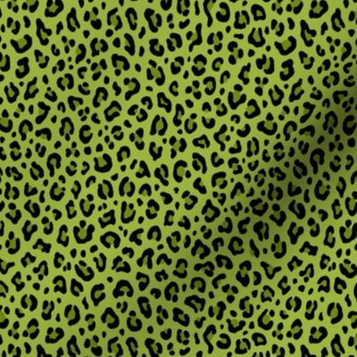 ★ PSYCHOBILLY LEOPARD – LEOPARD PRINT in LIME GREEN ★ Tiny Scale / Collection : Leopard spots – Punk Rock Animal Print