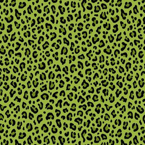 ★ PSYCHOBILLY LEOPARD – LEOPARD PRINT in LIME GREEN ★ Tiny Scale / Collection : Leopard spots – Punk Rock Animal Print