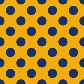 Blue Polka Dots On Yellow