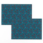 ★ NAUTICAL STAR TATTOO ★ Dark teal & Red / Collection : Rockabilly Style - Retro 50s Prints