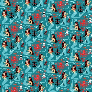 Retro Rockabilly Sirens in Blue {large}