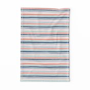 Small Watercolor Stripes M+M Coral Blues by Friztin