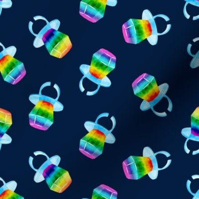 candy ring - rainbow on navy - sweets  LAD19