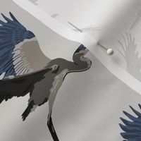Harold the Heron in light grey - small