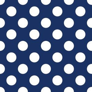 White Polka Dots On Blue