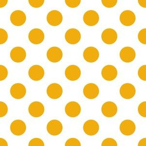 Yellow Polka Dots On White