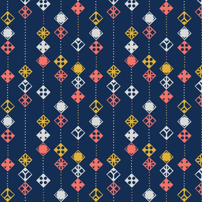 Navy Coral Abstract