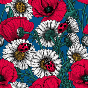 Poppies, daisies and ladybugs