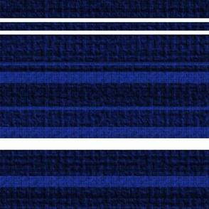 Navy Blue white and black large scale stripe textured