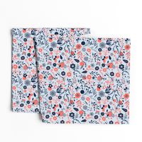 summer meadow | coral and blue