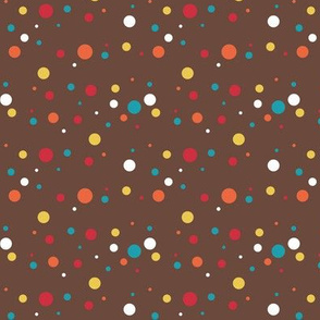 confetti dots - rainbow colors on milk chocolate