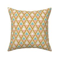 Retro triangles gold turquoise textured