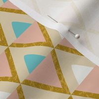Retro triangles gold turquoise textured