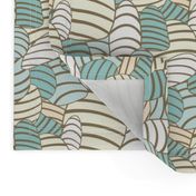 oval shapes with stripes in soft colors