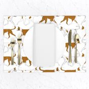 Trotting Ibizan hound border - white