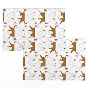 Trotting Ibizan hound border vertical - white