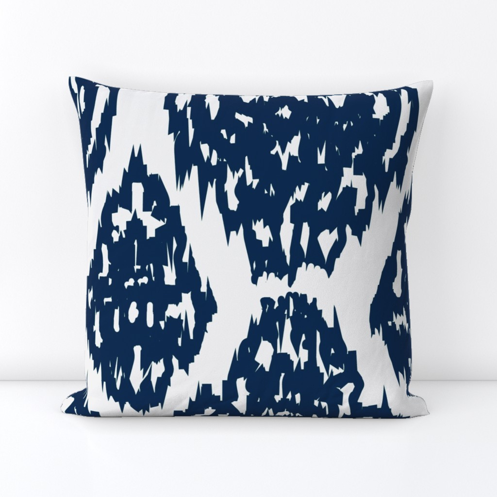 navy ikat medallion blue ikat kalah ikat