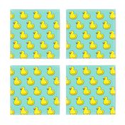 rubber ducky - bath time toy - yellow ducks - aqua LAD19