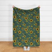 Sunflowers on blurred background