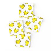 rubber duck toss - bath time toy - yellow ducks - white LAD19